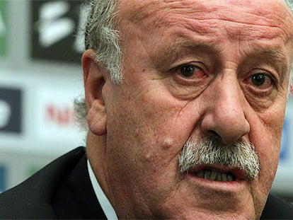 Del Bosque, durante la rueda de prensa.