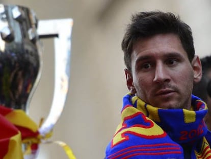 Messi, en la celebración de la Liga