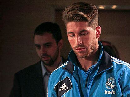 Sergio Ramos, antes de su rueda de prensa.