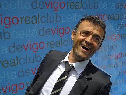 Luis Enrique, durante su presentación.