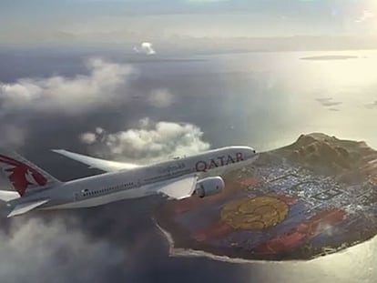 Fotograma del anuncio de Qatar Airways.