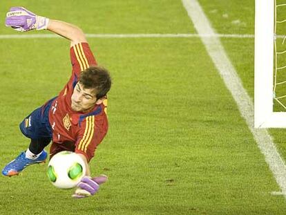 Casillas, durante un entrenamiento