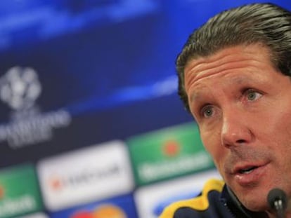 Simeone, durante la rueda de prensa.