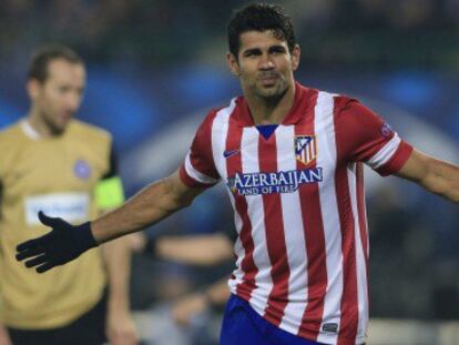 FOTO: Diego Costa celebra uno de sus goles (ALEXANDER KLEIN / AFP)