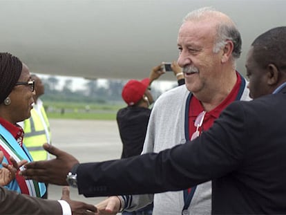 Del Bosque, a su llegada a Guinea.