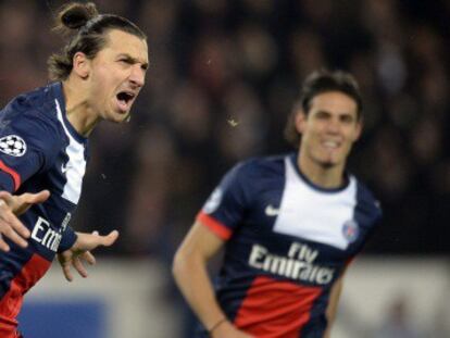 Ibrahimovic celebra uno de los goles.