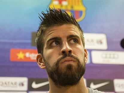 Piqué, durante la rueda de prensa.
