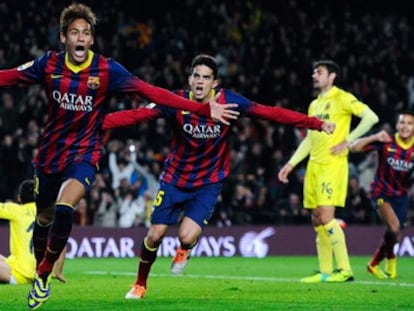 Neymar celebra el gol de la victoria.