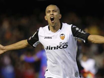 Feghouli celebra el gol de la victoria