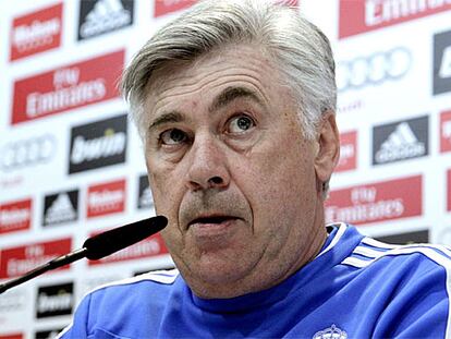 Ancelotti, durante la rueda de prensa.