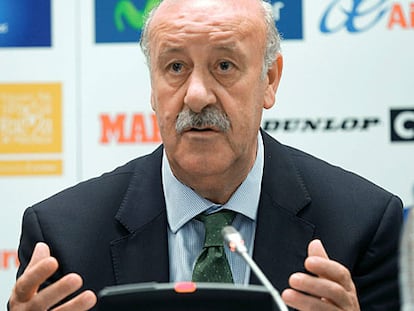 Del Bosque, en la rueda de prensa.