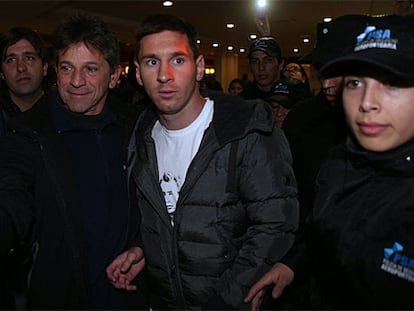 Messi, a su llegada a Buenos Aires.