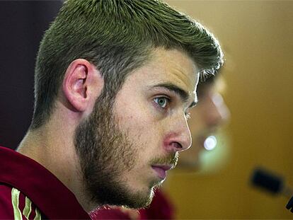 De Gea, durante la rueda de prensa.