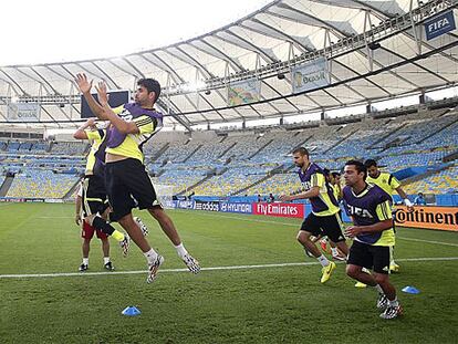 Treino da seleção no Maracanã.