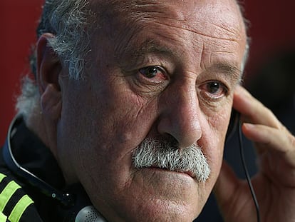 Vicente del Bosque, durante la rueda de prensa.