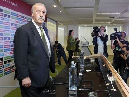 Del Bosque, antes de la rueda de prensa.