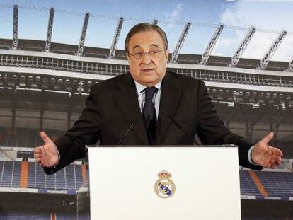 Florentino Pérez, durante la rueda de prensa.