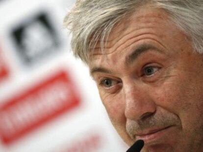 Foto: Ancelotti, durante la rueda de prensa. / J. Lizón (EFE)