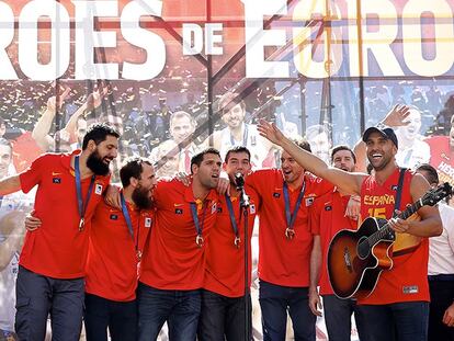 Los jugadores de la selección, en Callao.