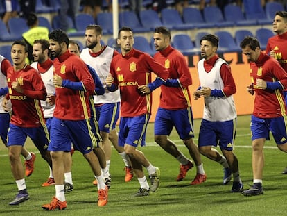 Los jugadores de España, durante un entrenamiento./ Foto: EFE/ Vídeo: ATLAS