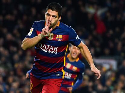 Suárez celebra un gol ante el Athletic el pasado 17 de enero.