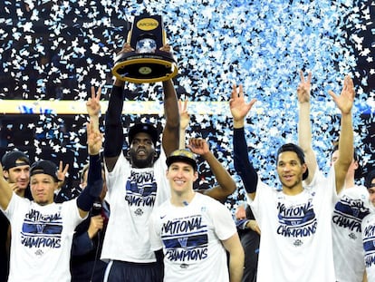 Los jugadores de los Wildcats celebran el título en Houston (Texas). R. Deutsch USA Today