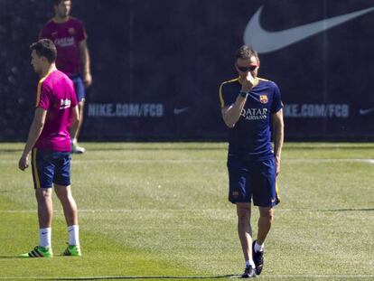 Luis Enrique, en el entrenamiento del Barça. Foto: EFE/ Vídeo: ATLAS