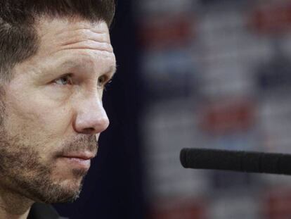 Simeone, durante la rueda de prensa. Foto: EFE/ Vídeo: ATLAS