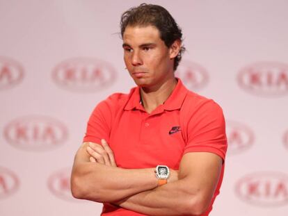 Rafa Nadal durante un acto en Madrid, ayer.