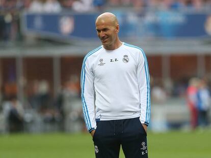 Zidane durante el entrenamiento.