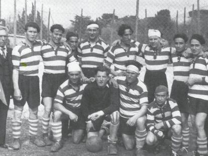 Campeonato de fútbol que organizaron en 1940 los españoles internados en el campo de concentración de Bram (a 50 km de Toulouse)