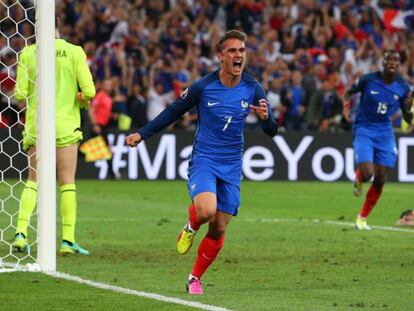 Griezmann celebra el primer gol de Francia. ALEX LIVESEY GETTY VÍDEO: UEFA