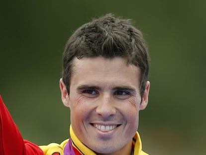 Javier Gómez Noya, actual campeón del mundo de triatlón, en una competición de este año.