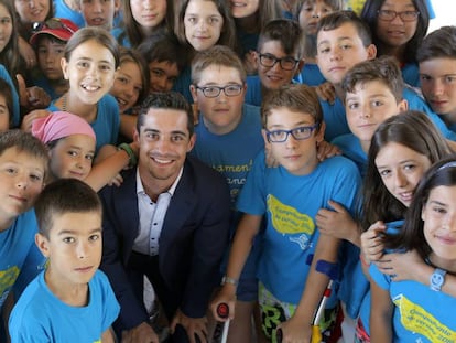 Fernández, en el campamento.