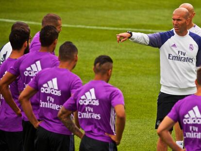 Zidane, en el primer entrenamiento de la pretemporada en Montreal.