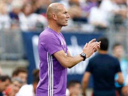 Zidane, durante el partido ante el PSG