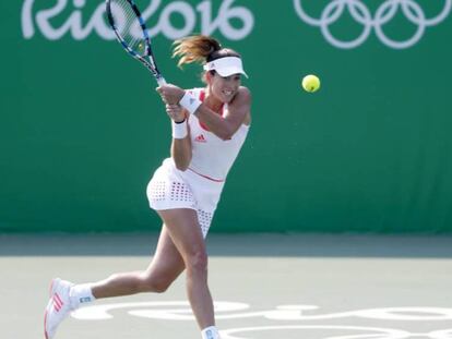 Muguruza, durante el partido ante Puig.