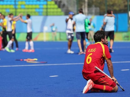 Delas, desolado, tras la derrota de España.