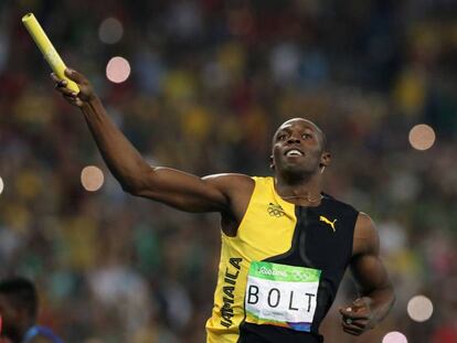 Bolt, tras ganar el oro en el 4x100.