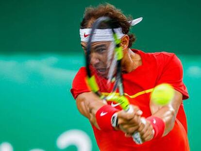 Nadal, durante un partido en los Juegos de Río.