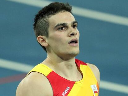 Bruno Hortelano, després de competir en els 200 metres plans, en Río 2016.