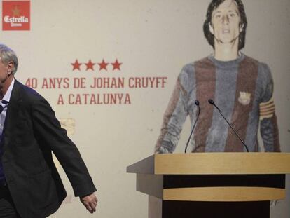 Cruyff, tras presentar un documental en 2014.