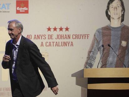 Cruyff, tras presentar un documental en 2014.