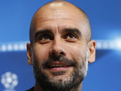 Guardiola, durante la rueda de prensa.