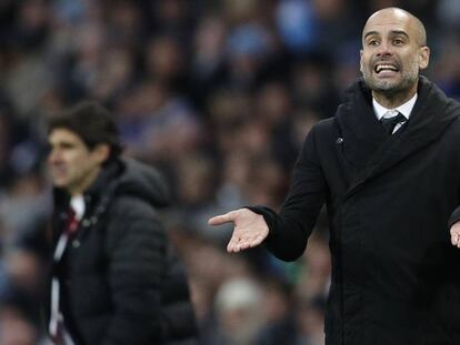FOTO: Guardiola, en el partido ante el Middlesbrough.VÍDEO: El entrenador del Manchester City habla sobre el Real Madrid y su estilo de juego.