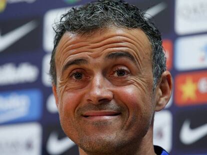 Luis Enrique, durante la rueda de prensa.