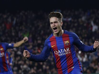 Denis Suárez celebra uno de sus goles ante la Real. En vídeo, Luis Enrique desea enfrentarse al Celta en la final de la Copa.