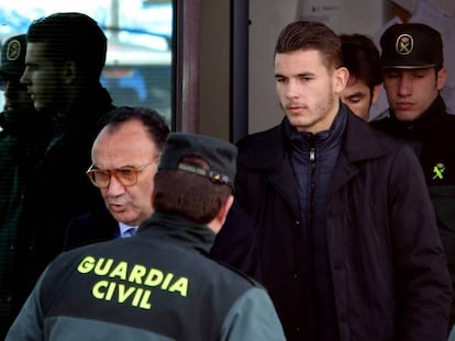 Lucas Hernández, a su llegada a los juzgados de Majadahonda.