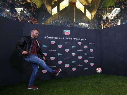 Iniesta, durante un acto promocional en Barcelona.