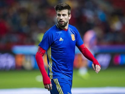 Piqué, en el partido contra Israel.